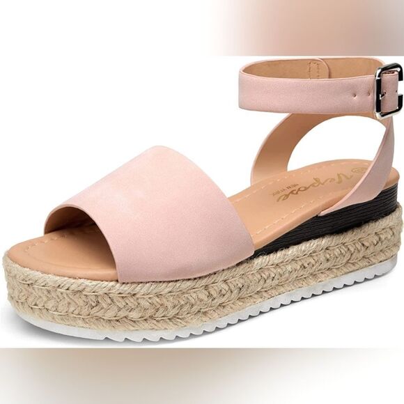 (26-2051)   Vepose Wedge Sandals Summer Blush Sz 8.5 - Picture 3 of 10